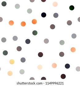 Dark Red, Yellow vector seamless layout with circle shapes. Beautiful colored illustration with blurred circles in nature style. Pattern can be used as texture of water, rain drops.