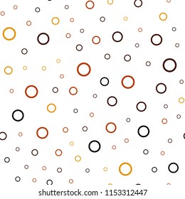 Dark Red, Yellow vector seamless cover with spots. Illustration with set of shining colorful abstract circles. Pattern can be used for futuristic ad, booklets.