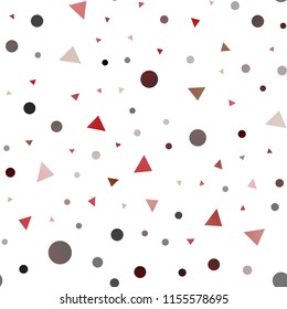 Dark Red, Yellow vector seamless layout with circles, lines. Glitter abstract illustration with spheres, triangular lines. Trendy design for wallpaper, fabric makers.