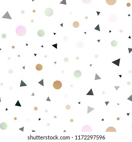 Dark Red, Yellow vector seamless backdrop with lines, circles. Beautiful illustration with circles, triangles in nature style. Design for textile, fabric, wallpapers.