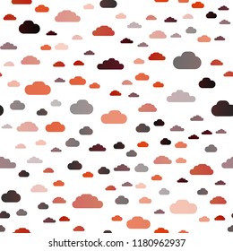 Dark Red, Yellow vector seamless pattern with clouds. Illustration in abstract style with colorful clouds. Pattern for design of fabric, wallpapers.