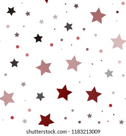 Dark Red, Yellow vector seamless template with sky stars. Glitter abstract illustration with colored stars. Best design for your ad, poster, banner.