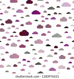 Dark Red, Yellow vector seamless texture with cloudy sky. Illustration in abstract style with colorful clouds. Pattern for design of window blinds, curtains.