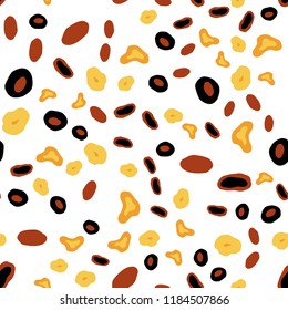 Dark Red, Yellow vector seamless backdrop with dots. Illustration with set of shining colorful abstract circles. Pattern for design of window blinds, curtains.