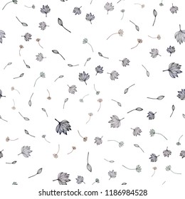 Dark Red, Yellow vector seamless hand painted texture. Colorful illustration in doodle style with leaves. The textured pattern for website.