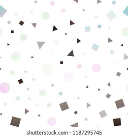 Dark Red, Yellow vector seamless background with triangles, circles, cubes. Glitter abstract illustration with spheres, squares, lines. Template for business cards, websites.