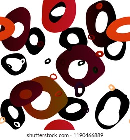 Dark Red, Yellow vector seamless cover with circles. Abstract illustration with colored bubbles in nature style. Design for textile, fabric, wallpapers.