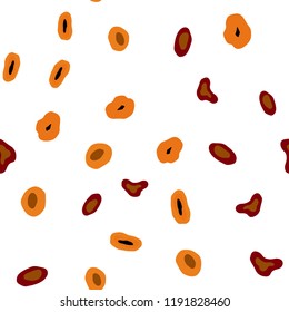Dark Red, Yellow vector seamless backdrop with dots. Blurred decorative design in abstract style with bubbles. Template for business cards, websites.