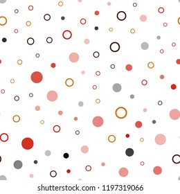 Dark Red, Yellow vector seamless layout with circle shapes. Abstract illustration with colored bubbles in nature style. Design for textile, fabric, wallpapers.