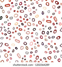 Dark Red, Yellow vector seamless cover with circles. Blurred decorative design in abstract style with bubbles. Pattern for design of window blinds, curtains.