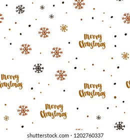 Dark Red, Yellow vector seamless cover with beautiful snowflakes. Colorful snowflakes with gradient on abstract background. Template for business cards, websites.