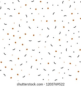 Dark Red, Yellow vector seamless cover with spots, lines. Modern abstract colorful illustration with spheres and lines. Pattern for design of window blinds, curtains.