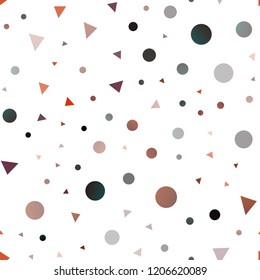 Dark Red, Yellow vector seamless layout with circles, lines. Decorative design in abstract style with lines, dots. Pattern for design of window blinds, curtains.