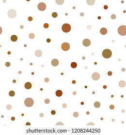 Dark Red, Yellow vector seamless pattern with spheres. Abstract illustration with colored bubbles in nature style. Pattern for trendy fabric, wallpapers.