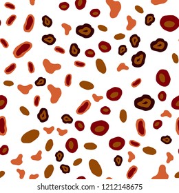 Dark Red, Yellow vector seamless texture with disks. Illustration with set of shining colorful abstract circles. Pattern for design of window blinds, curtains.