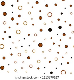 Dark Red, Yellow vector seamless layout with circle shapes. Glitter abstract illustration with blurred drops of rain. Pattern for trendy fabric, wallpapers.