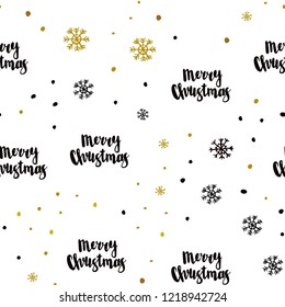 Dark Red, Yellow vector seamless pattern with christmas snowflakes. Shining colorful illustration with snow on abstract template. Template for business cards, websites.