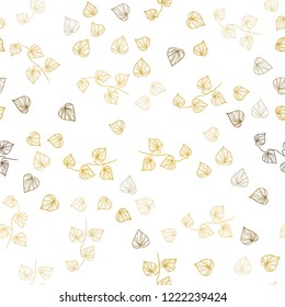 Dark Red, Yellow vector seamless elegant wallpaper with leaves. Colorful illustration in doodle style with leaves. Trendy design for wallpaper, fabric makers.