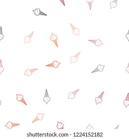 Dark Red, Yellow vector seamless texture with delicious ice-cream. Decorative illustration with ice-cream on abstract template. Pattern for menu of cafes and restaurants.