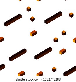 Dark Red, Yellow vector seamless, isometric backdrop with rhombus. Abstract gradient illustration with rectangles. Texture for window blinds, curtains.