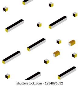 Dark Red, Yellow vector seamless, isometric layout with lines, rectangles. Abstract gradient illustration with rectangles. Template for business cards, websites.