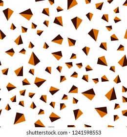 Dark Red, Yellow vector seamless, isometric cover with polygonal style. Illustration with set of colorful triangles. Pattern for design of fabric, wallpapers.