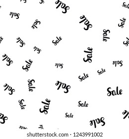 Dark Red, Yellow vector seamless pattern with sale signs. Colored words of sales with gradient on white background. Template for season sales, shopping ads.