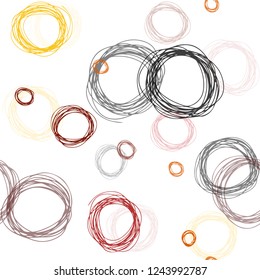 Dark Red, Yellow vector seamless cover with spots. Blurred bubbles on abstract background with colorful gradient. Texture for window blinds, curtains.