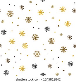 Dark Red, Yellow vector seamless cover with beautiful snowflakes. Colorful snowflakes with gradient on abstract background. Trendy design for wallpaper, fabric makers.