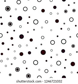 Dark Red, Yellow vector seamless layout with circle shapes. Blurred bubbles on abstract background with colorful gradient. Pattern for design of window blinds, curtains.