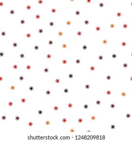 Dark Red, Yellow vector seamless template with ice snowflakes. Modern geometrical abstract illustration with snowflakes. Texture for window blinds, curtains.