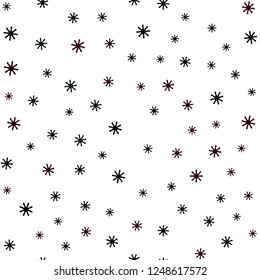 Dark Red, Yellow vector seamless cover with beautiful snowflakes. Shining colorful illustration with snow in christmas style. Template for business cards, websites.