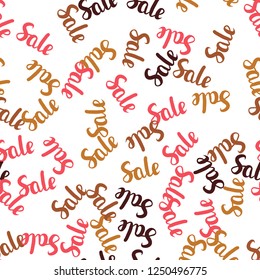 Dark Red, Yellow vector seamless cover with symbols of 70, 90 % sales. Shining colorful illustration with isolated selling prices. Backdrop for ads, leaflets of Black Friday.