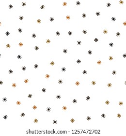 Dark Red, Yellow vector seamless texture with colored snowflakes. Glitter abstract illustration with crystals of ice. Design for textile, fabric, wallpapers.