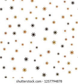 Dark Red, Yellow vector seamless cover with beautiful snowflakes. Colorful snowflakes with gradient on abstract background. Template for business cards, websites.