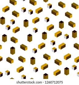 Dark Red, Yellow vector seamless, isometric background with rectangles. Beautiful illustration with rectangles and squares. Template for business cards, websites.