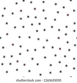 Dark Red, Yellow vector seamless background with xmas snowflakes. Colorful decorative design in xmas style with snow. Pattern for design of fabric, wallpapers.