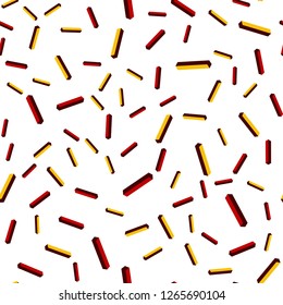 Dark Red, Yellow vector seamless, isometric texture with colored lines. Glitter abstract illustration with colorful sticks. Template for business cards, websites.