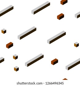 Dark Red, Yellow vector seamless, isometric texture in rectangular style. Glitter abstract illustration with rectangular shapes. Pattern for trendy fabric, wallpapers.