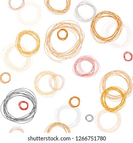 Dark Red, Yellow vector seamless cover with spots. Abstract illustration with colored bubbles in nature style. Design for textile, fabric, wallpapers.
