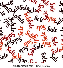 Dark Red, Yellow vector seamless cover with symbols of 70, 90 % sales. Illustration with signs of sales on abstract template. Backdrop for mega promotions, discounts.