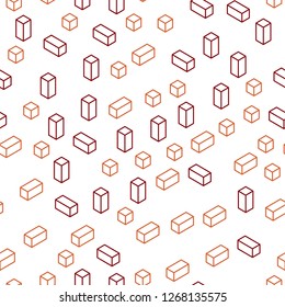 Dark Red, Yellow vector seamless, isometric cover in polygonal style. Rectangles on abstract background with colorful gradient. Design for wallpaper, fabric makers.