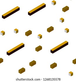 Dark Red, Yellow vector seamless, isometric cover in polygonal style. Beautiful illustration with rectangles and squares. Design for wallpaper, fabric makers.