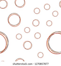 Dark Red, Yellow vector seamless cover with spots. Abstract illustration with colored bubbles in nature style. Design for wallpaper, fabric makers.