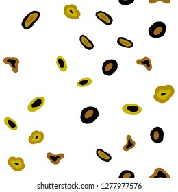 Dark Red, Yellow vector seamless texture with disks. Modern abstract illustration with colorful water drops. Pattern for trendy fabric, wallpapers.