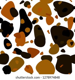 Dark Red, Yellow vector seamless pattern with spheres. Modern abstract illustration with colorful water drops. Design for textile, fabric, wallpapers.