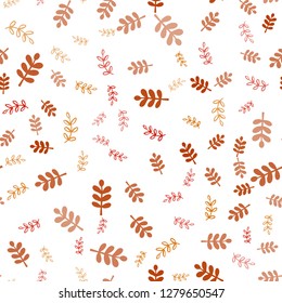 Dark Red, Yellow vector seamless natural background with leaves, branches. Brand new colored illustration with leaves and branches. Design for wallpaper, fabric makers.