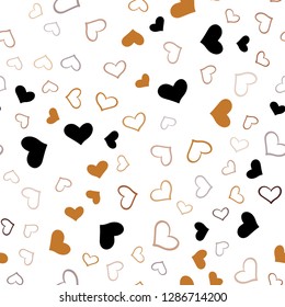 Dark Red, Yellow vector seamless layout with sweet hearts. Illustration with hearts in love concept for valentine's day. Template for Valentine's greeting postcards.