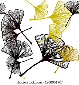 Dark Red, Yellow vector seamless elegant pattern with leaves. Creative illustration in blurred style with leaves. Template for business cards, websites.