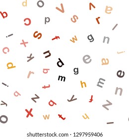 Dark Red, Yellow vector seamless texture with ABC characters. Colored alphabet signs with gradient on white background. Design for wallpaper, fabric makers.